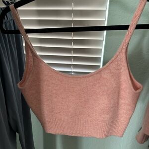 Women's Pink Knit Crop Top NWOT
